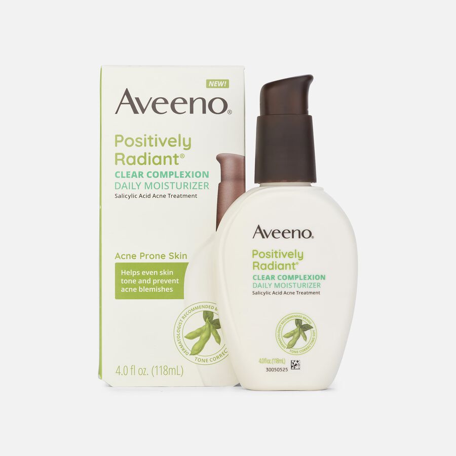 Aveeno Positively Radiant Clear Complexion Acne Treatment Facial Moisturizer, 4 fl oz., , large image number 0