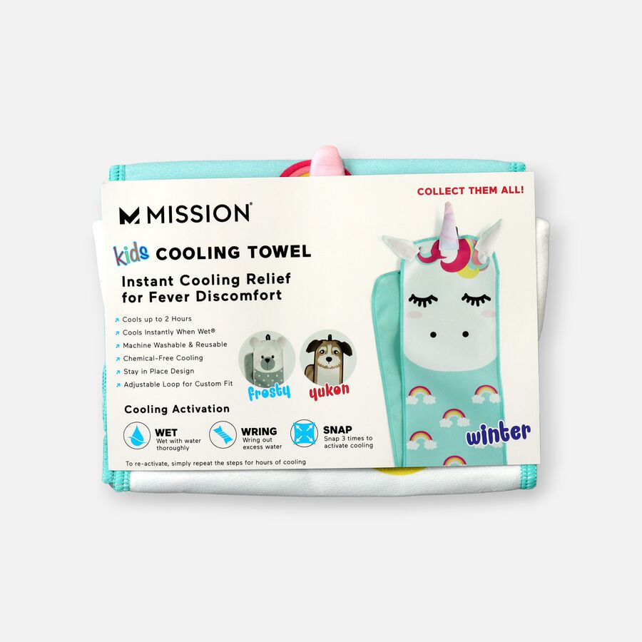 Mission Kid&rsquo;s Fever Relief Cooling Towel - Winter The Unicorn, , large image number 0