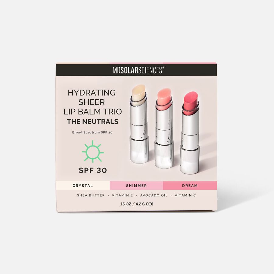MDSolarSciences Hydrating Sheer Lip Balm Trio, Neutrals, SPF 30, , large image number 0